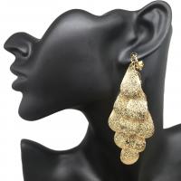 Boucle d'oreille goutte Zinc Alloy, alliage de zinc, larme, Placage de couleur d'or, bijoux de mode & pour femme & givré, 50-80mm, Vendu par paire
