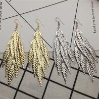 Zinc Alloy Drop Earring, Leaf, plated, fashion jewelry & for woman 50-80mm 