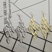 Zinc Alloy Drop Earring, Leaf, plated, fashion jewelry & for woman 50-80mm 