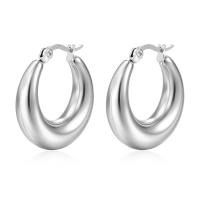 Stainless Steel Leverback Earring, 304 Stainless Steel, Donut, Vacuum Ion Plating, fashion jewelry & for woman 25mm 