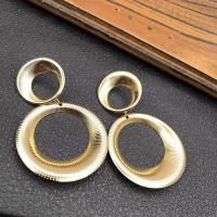 Zinc Alloy Drop Earring, Donut, gold color plated, fashion jewelry & for woman & hollow, 50-80mm 