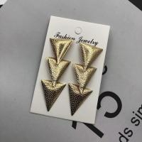 Zinc Alloy Drop Earring, Triangle, gold color plated, fashion jewelry & for woman, 50-80mm 