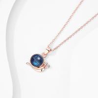 Cubic Zircon Micro Pave Sterling Silver Necklace, 925 Sterling Silver, with Lampwork, with 1.97inch extender chain, Snail, plated, fashion jewelry & micro pave cubic zirconia & for woman Approx 15.74 Inch 