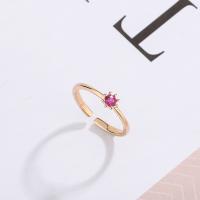 Цирконий Микро вымощает стерлингового серебра палец кольцо, 925 пробы, плакированный цветом розового золота, ювелирные изделия моды & инкрустированное микро кубического циркония & Женский, 1.5mm, продается PC