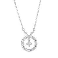 Cubic Zirconia Micro Pave Sterling Silver Necklace, 925 Sterling Silver, with 1.18inch extender chain, fashion jewelry & micro pave cubic zirconia & for woman Approx 16.53 Inch 