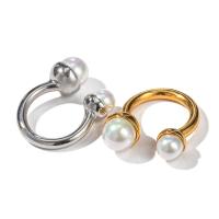 Edelstahl Fingerring, 304 Edelstahl, mit Kunststoff Perlen, Vakuum-Ionen-Beschichtung, Modeschmuck & für Frau, keine, verkauft von PC