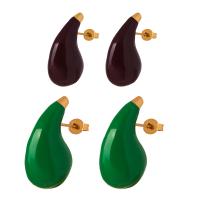 Boucles d'oreilles en acier titane, normes différentes pour le choix & pour femme & émail, plus de couleurs à choisir, Vendu par paire