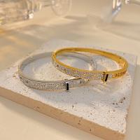 Stainless Steel Bangle, 304 Stainless Steel, with Cubic Zirconia, plated, fashion jewelry & for woman 6mm Approx 170 mm 