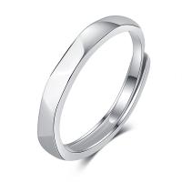 Sterling Silver Finger Ring, 925 Sterling Silver, platinum plated, fashion jewelry & adjustable & for woman, 3mm 