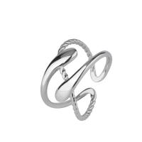 Sterling Silver Finger Ring, 925 Sterling Silver, platinum plated, adjustable & for woman & hollow, 11mm 