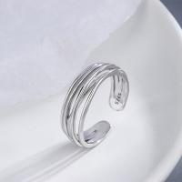 Sterling Silver Finger Ring, 925 Sterling Silver, platinum plated, adjustable & for woman & hollow 