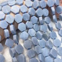 Perles de pierre gemme unique, Angelite, hexagone, poli, DIY, bleu ciel, 15mm Environ 38-40 cm, Vendu par brin