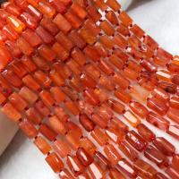 Achat Perlen, poliert, DIY, orange, 7x12mm, verkauft von Strang