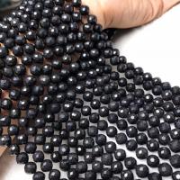 Einzelne Edelstein Perlen, Schungit, poliert, DIY & verschiedene Größen vorhanden, schwarz, Länge:ca. 38-40 cm, verkauft von Strang