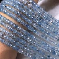 Aquamarin Perlen, poliert, DIY & verschiedene Größen vorhanden & facettierte, hellblau, Länge:ca. 38-40 cm, verkauft von Strang