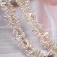Perles nacres baroques de culture d'eau douce , perle d'eau douce cultivée, DIY, blanc, 7-10mm Environ 38 cm, Vendu par brin[