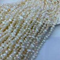 Perles nacres baroques de culture d'eau douce , perle d'eau douce cultivée, DIY, blanc, 5-6mm Environ 35-37 cm, Vendu par brin[