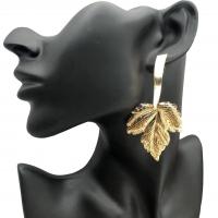 Boucle d'oreille goutte Zinc Alloy, alliage de zinc, feuille, Placage de couleur d'or, bijoux de mode & pour femme, 50-80mm, Vendu par paire
