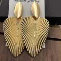 Zinc Alloy Drop Earring, Leaf, gold color plated, fashion jewelry & for woman, 50-80mm 