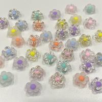 Acryl Schmuck Perlen, Blume, Spritzgießen, DIY & bunte versilbert & satiniert, keine, 12mm, ca. 910PCs/Tasche, verkauft von Tasche