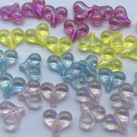 Perles acryliques plaquée, Acrylique, coeur, Placage coloré, DIY, plus de couleurs à choisir Environ Vendu par sac