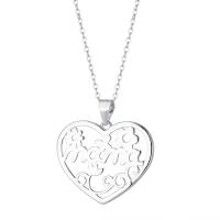 Sterling Silver Jewelry Necklace, 925 Sterling Silver, with 1.18inch extender chain, Heart, fashion jewelry & for woman Approx 16.53 Inch 