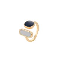 Enamel Zinc Alloy Finger Ring, plated, fashion jewelry & Unisex, golden 