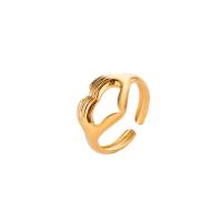 Stainless Steel Finger Ring, 304 Stainless Steel, plated, fashion jewelry & Unisex, golden 