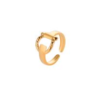 Stainless Steel Finger Ring, 304 Stainless Steel, plated, fashion jewelry & Unisex, golden 