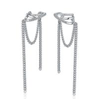 Fashion Fringe Boucles d'oreilles, laiton, bijoux de mode & pour femme, 64mm, Vendu par paire
