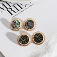 Zinc Alloy Stud Earring, with Abalone Shell & Plastic Pearl, plated, fashion jewelry & for woman, 29mm 