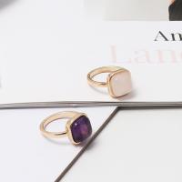 Zinc Alloy Finger Ring, with Natural Stone, plated  & for woman 