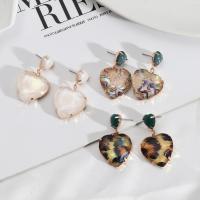 Zinc Alloy Drop Earring, Heart, plated, fashion jewelry & for woman 