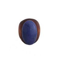 Gemstone Finger Ring, Wood, with Lapis Lazuli & Ruby in Zoisite, fashion jewelry & for woman 