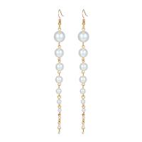 Plastic Pearl Zinc Alloy Earring, with Plastic Pearl, plated, fashion jewelry & for woman, 130mm 