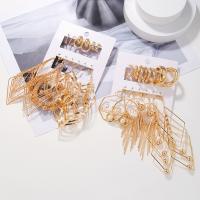 Zinc Alloy Drop Earring, gold color plated, 6 pieces & fashion jewelry & for woman, golden 