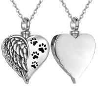 Cremation Jewelry Ashes Urn Necklace, 304 Stainless Steel, Heart, Unisex, original color Approx 45 cm 