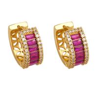 Cubic Zirconia Micro Pave Brass Earring, plated, fashion jewelry & micro pave cubic zirconia [