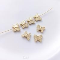 Brass Spacer Beads, Butterfly, real gold plated, DIY, gold 