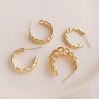 Brass Stud Earring, real gold plated & for woman, gold [