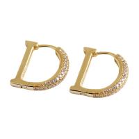 Sterling Silver Drop Earring, 925 Sterling Silver, Letter D, plated, micro pave rhinestone & for woman [