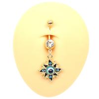 Stainless Steel Belly Ring, 316L Stainless Steel, fashion jewelry & for woman & with rhinestone, 1.6u00d710mm 