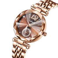 Women Wrist Watch, Zinc Alloy, with Glass & 304 Stainless Steel, Chinese movement, Round, plated, Life water resistant & for woman & with rhinestone [