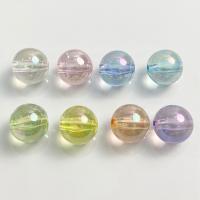 Transparent Acrylic Beads, Round, colorful plated, DIY 