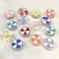 Zweifarbige Acryl Perlen, flache Runde, DIY & Emaille, keine, 20mm, ca. 100PCs/Tasche, verkauft von Tasche
