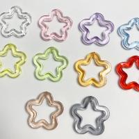 Transparent Acrylic Beads, Star, injection moulding, DIY & hollow 31mm, Approx 