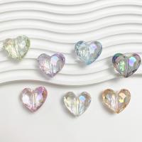 Perles acryliques plaquée, Acrylique, coeur, DIY & facettes, plus de couleurs à choisir Environ Vendu par sac