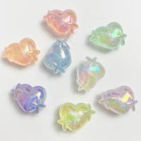 Plating Acrylic Beads, Heart, DIY & luminated Approx [