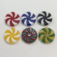 Zweifarbige Acryl Perlen, flache Runde, Spritzgießen, DIY, keine, 24mm, ca. 100PCs/Tasche, verkauft von Tasche