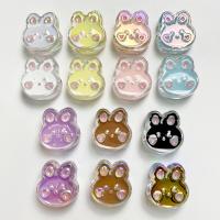 Plating Acrylic Beads, Rabbit, colorful plated, DIY & enamel Approx 